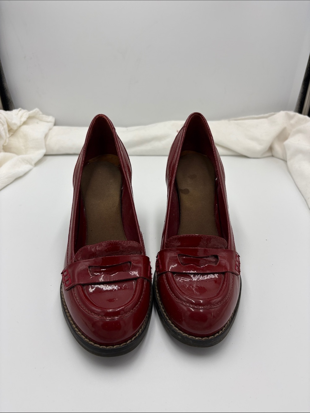 Women's Red Patent Loafer Pumps